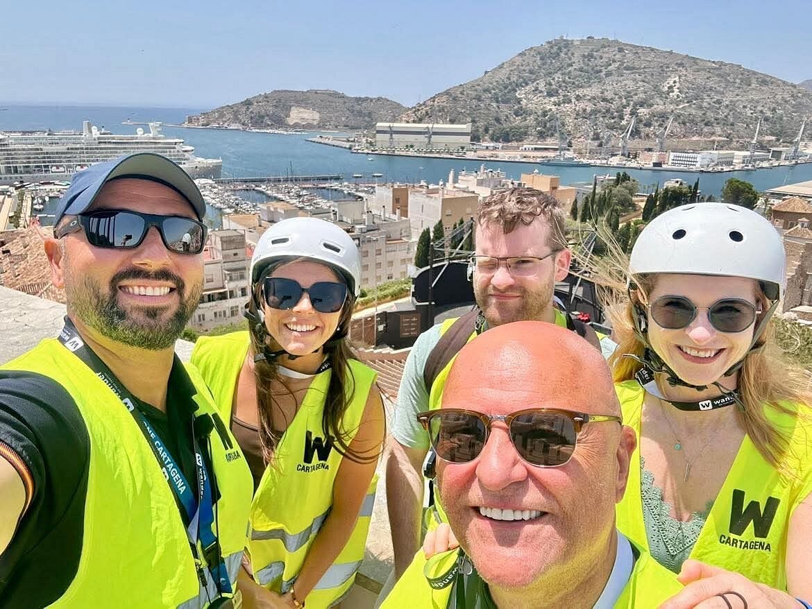 Segway group at a Cartagena viewpoint above the port